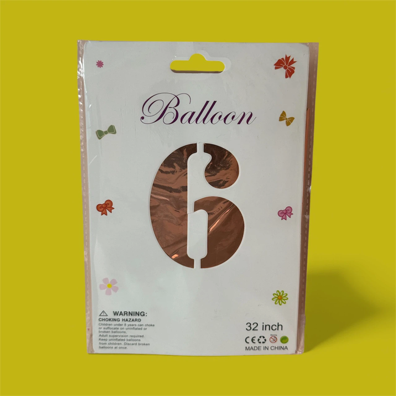 Rose Gold "6" FOIL Balloon - 32 inch