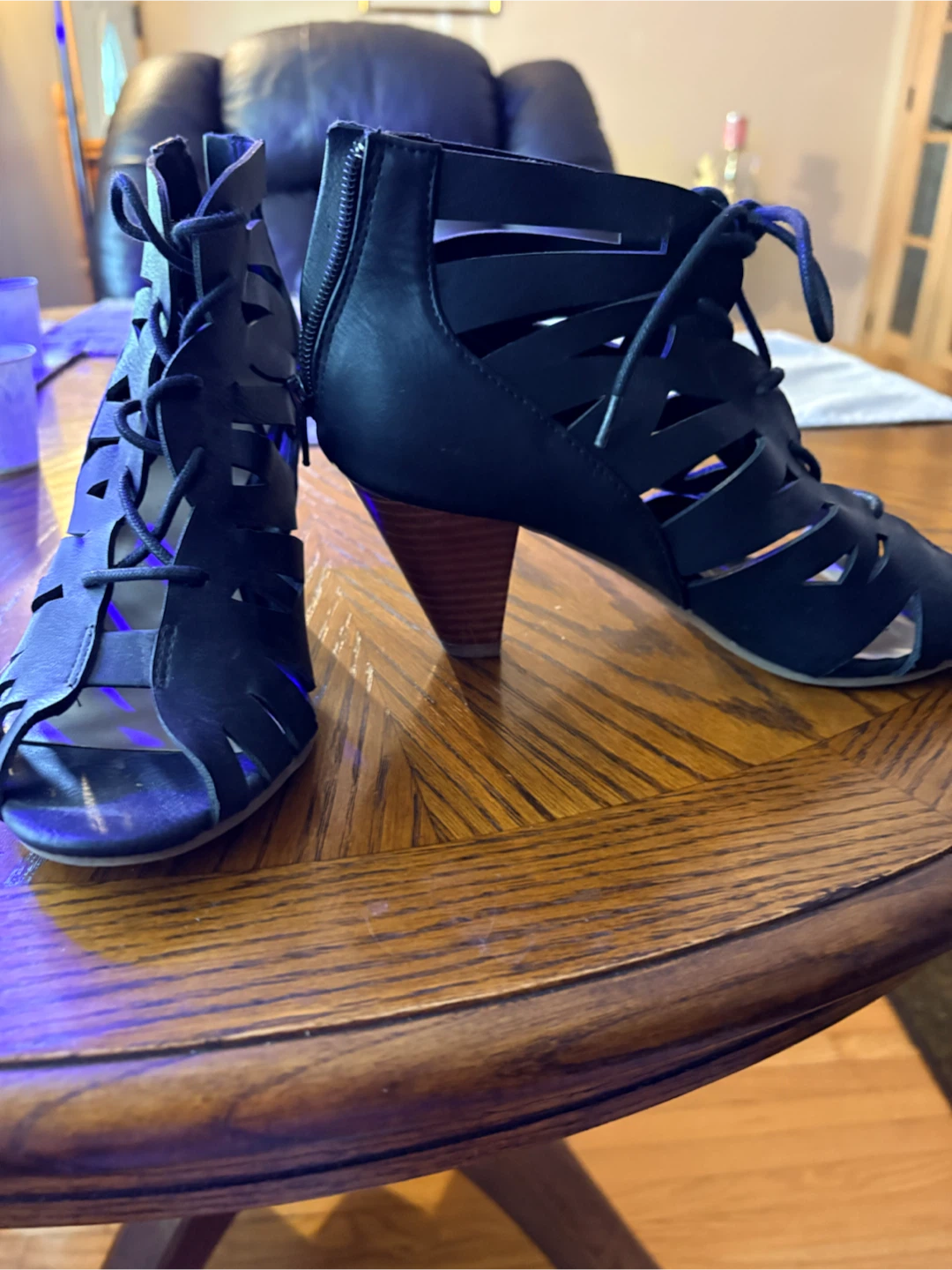 Black Gladiator Heel Sandals