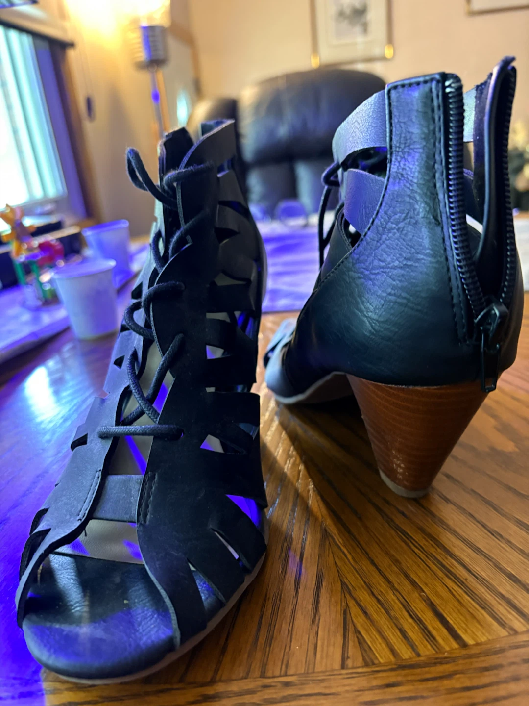 Black Gladiator Heel Sandals - photo 2
