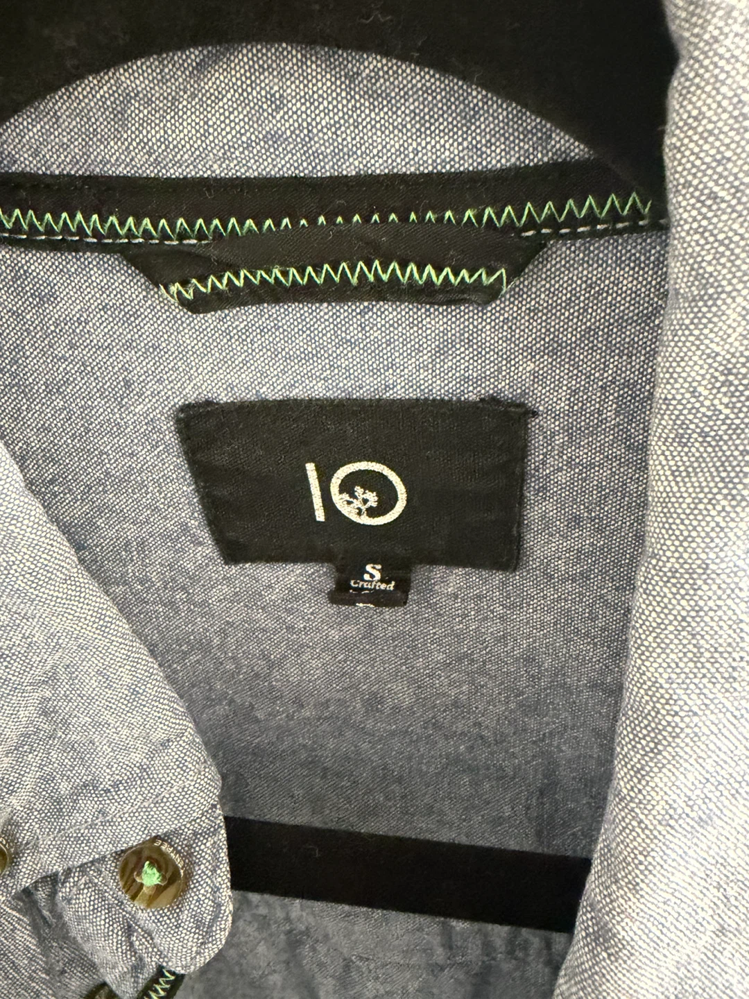 IO Crafted Blue Button-Up Shirt - Size S - photo 2