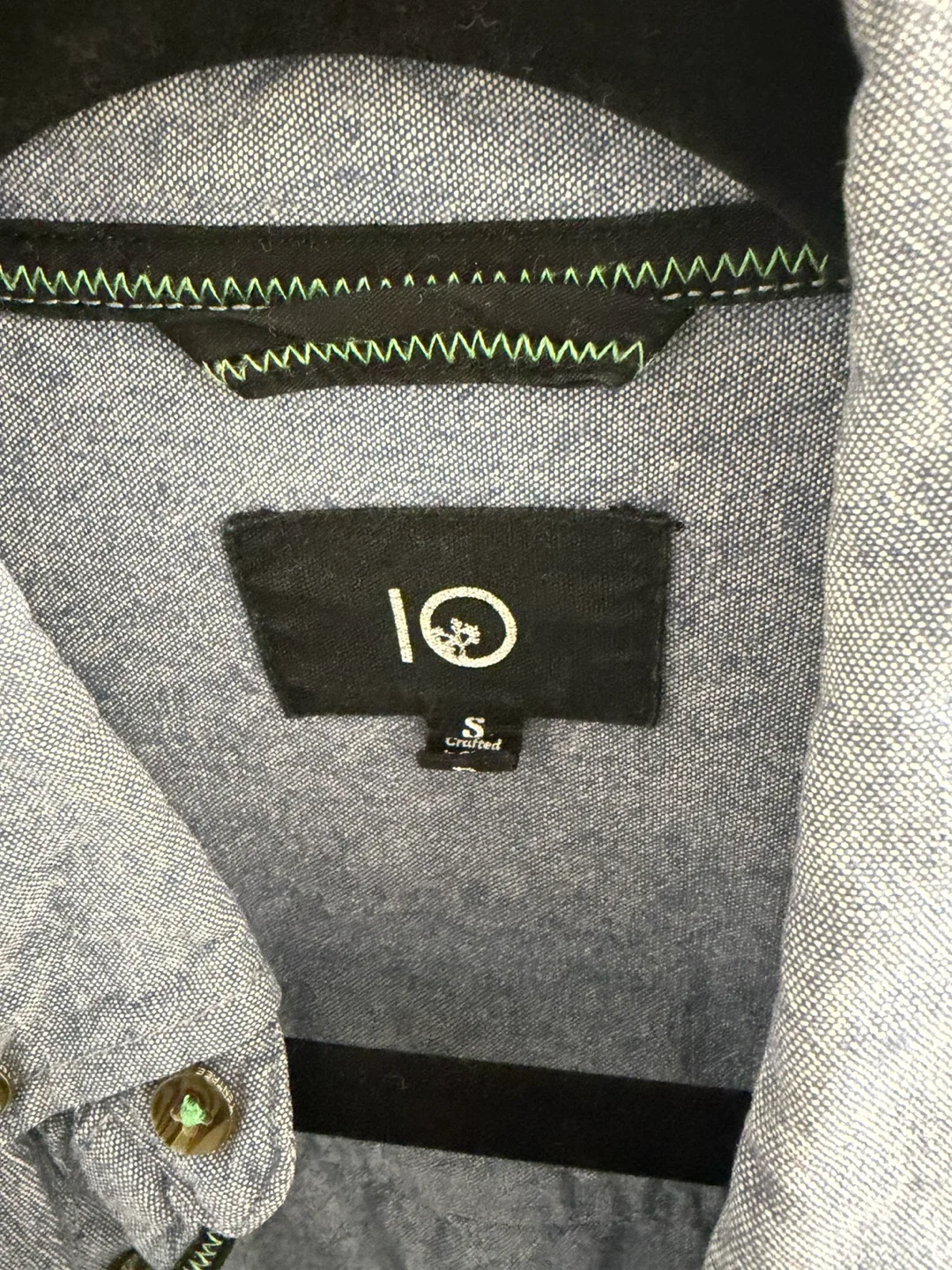 IO Crafted Blue Button-Up Shirt - Size S - photo 2