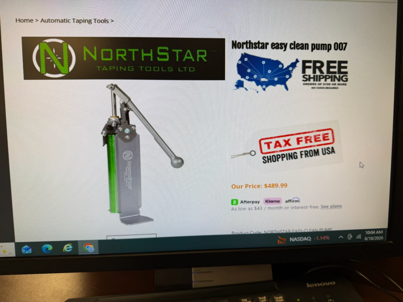 NorthStar Easy Clean Pump 007 Taping Tool
