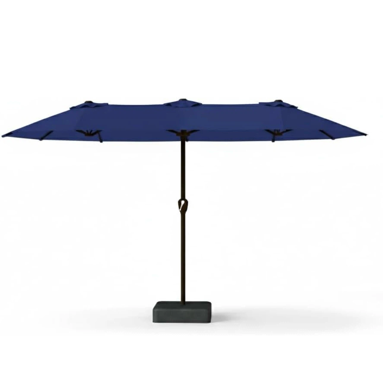 Blue Double Patio Umbrella with Base - photo 3