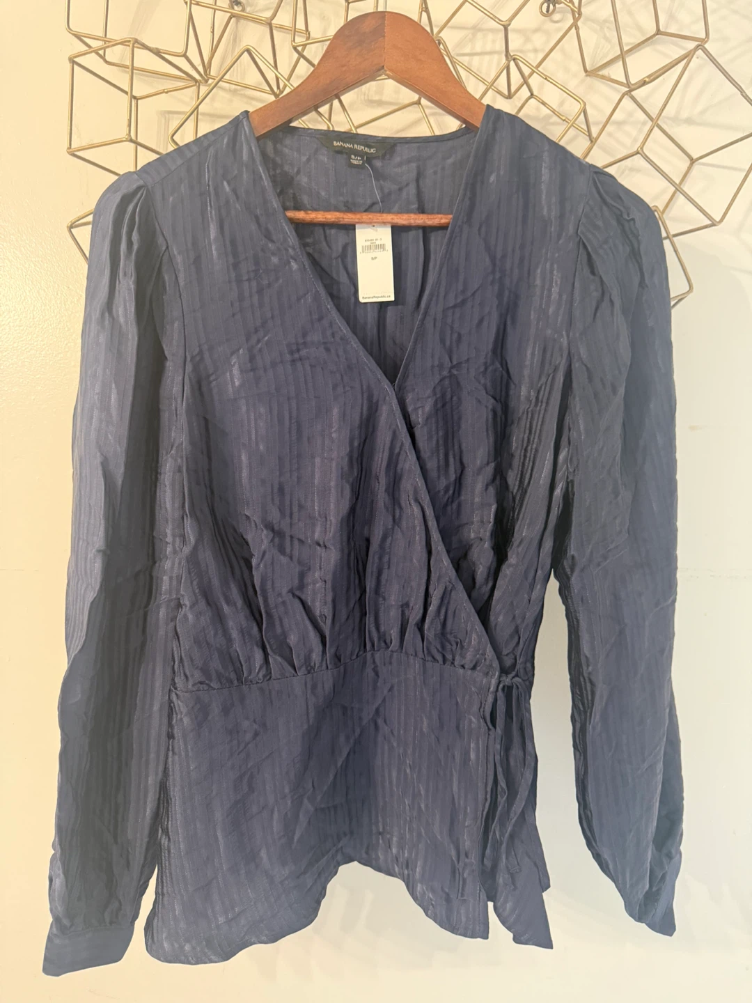 Banana Republic Navy Striped Wrap Top Size S/P
