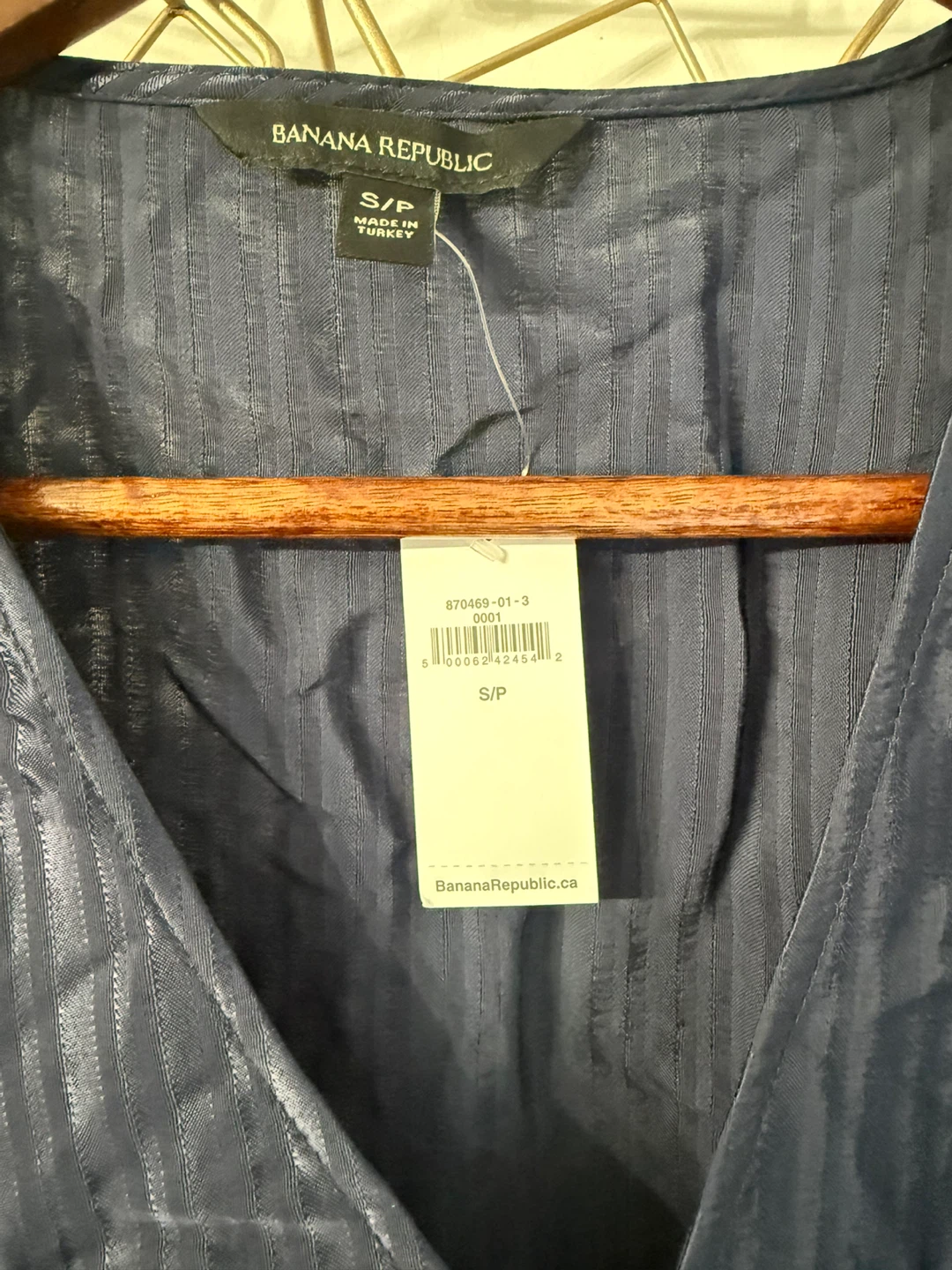 Banana Republic Navy Striped Wrap Top Size S/P - photo 3