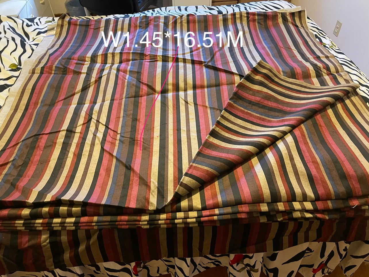 Striped Fabric - 1.45M Wide x 16.51M Long