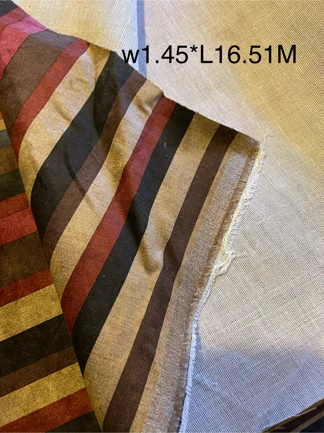 Striped Fabric - 1.45M Wide x 16.51M Long - photo 2