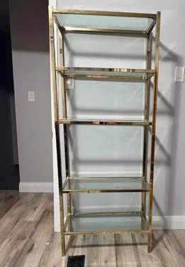 Gold Metal 5-Shelf Bookshelf