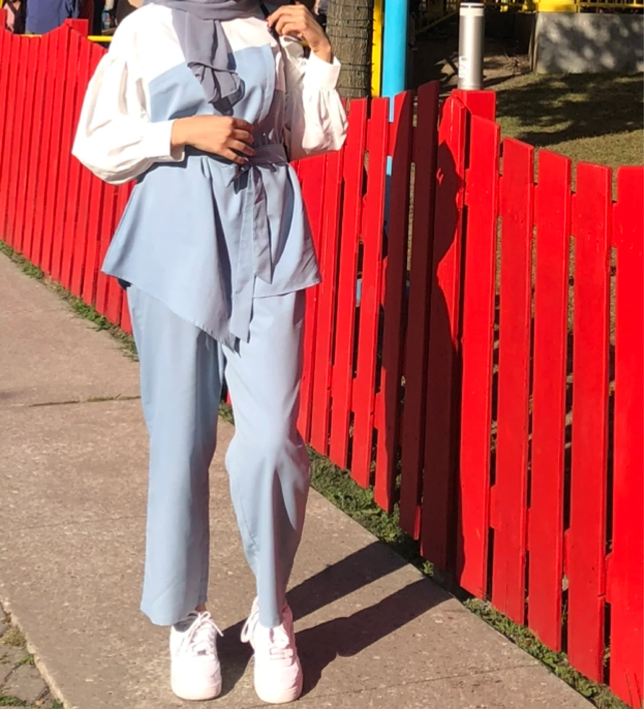 Women's Light Blue Two-Piece Set