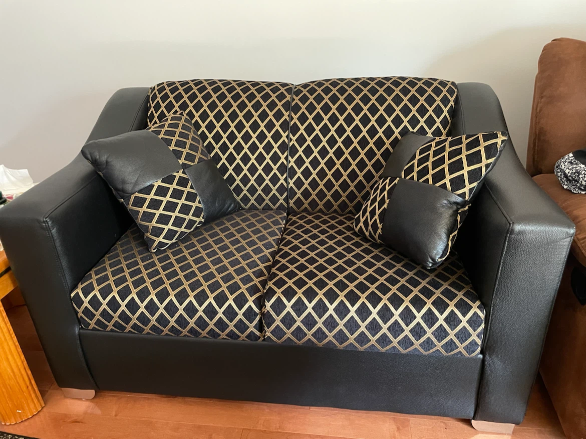 Black and Gold Loveseat