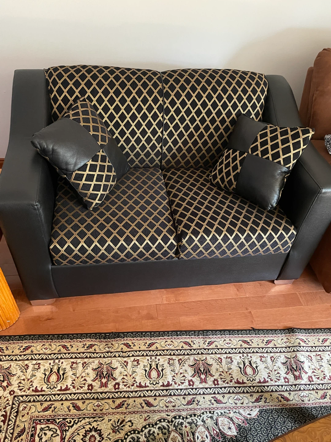 Black and Gold Loveseat - photo 2