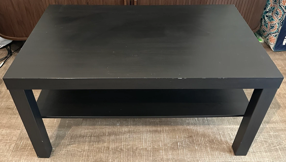Dark Wood Coffee Table with Shelf