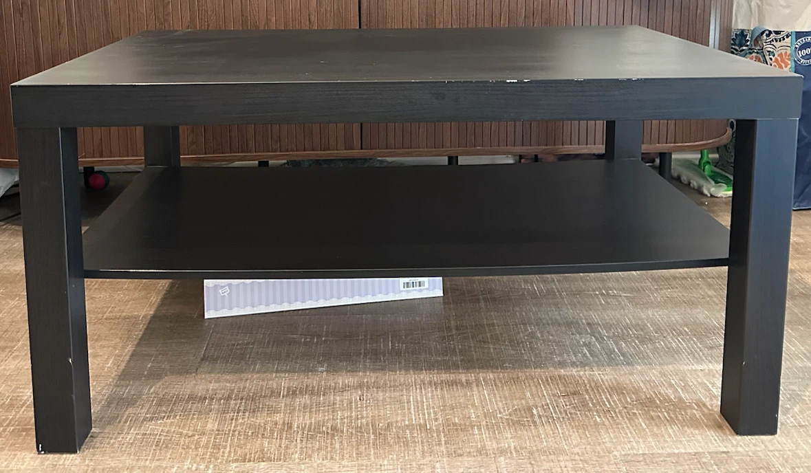 Dark Wood Coffee Table with Shelf - photo 2