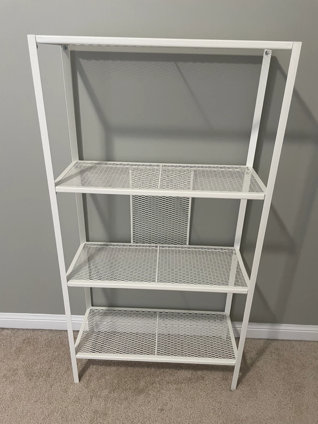 White 4-shelf Metal Etagere Bookshelf