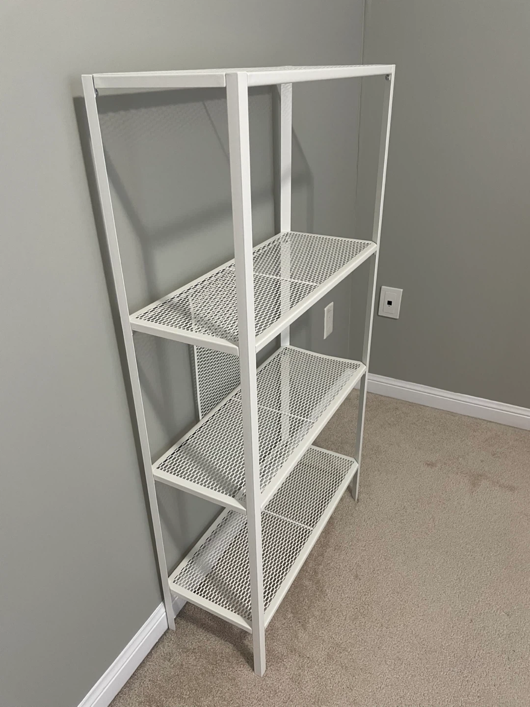 White 4-shelf Metal Etagere Bookshelf - photo 2