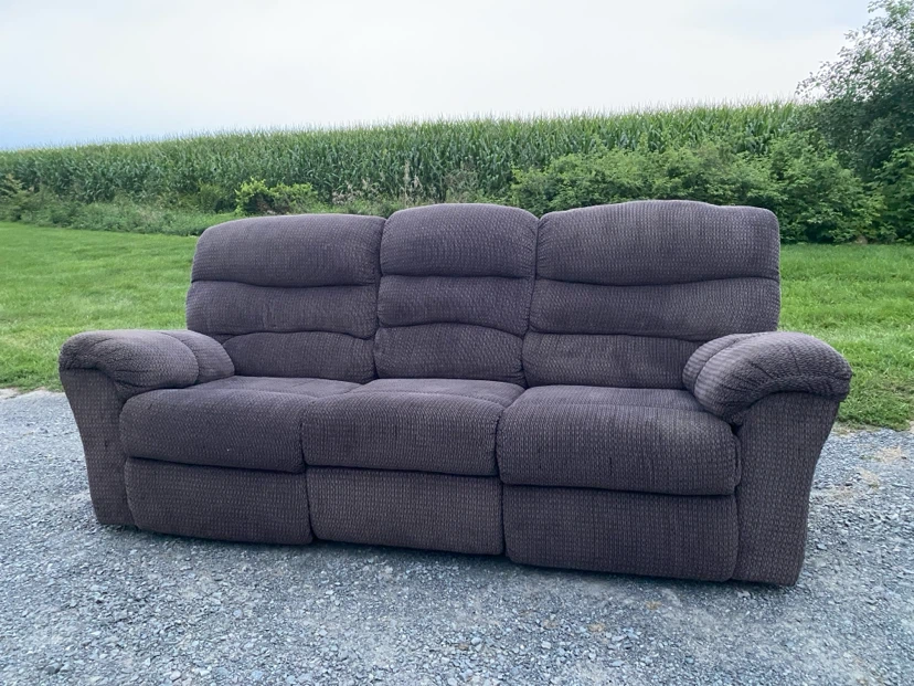 3 Seater Grey/ Brown Reclining Sofa (CAN DELIVER) - photo 2
