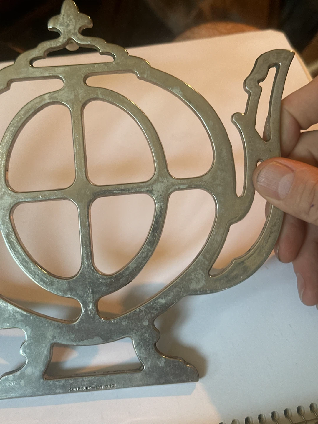 Silver plate teapot shaped trivet made in Italy - photo 3