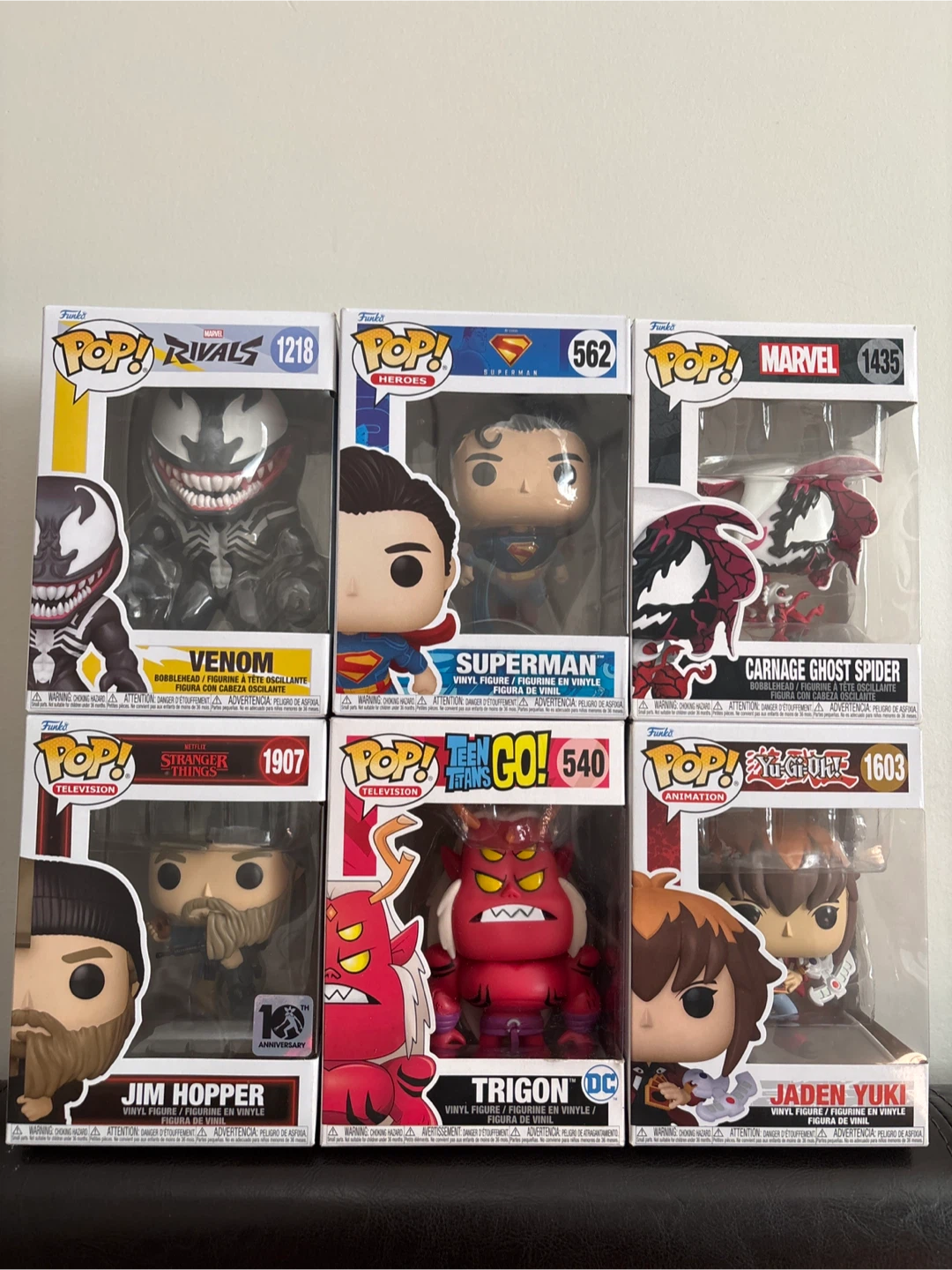 6 Funko Pops Bundle – Marvel, DC, Yu-Gi-Oh, & Stranger Things