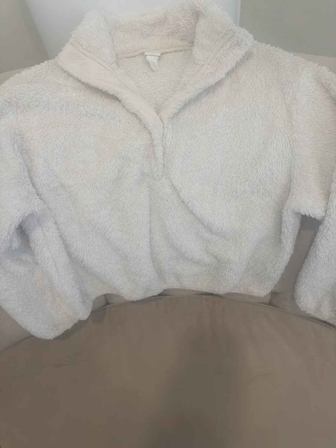 White Fuzzy Pullover Sweatshirt - photo 3