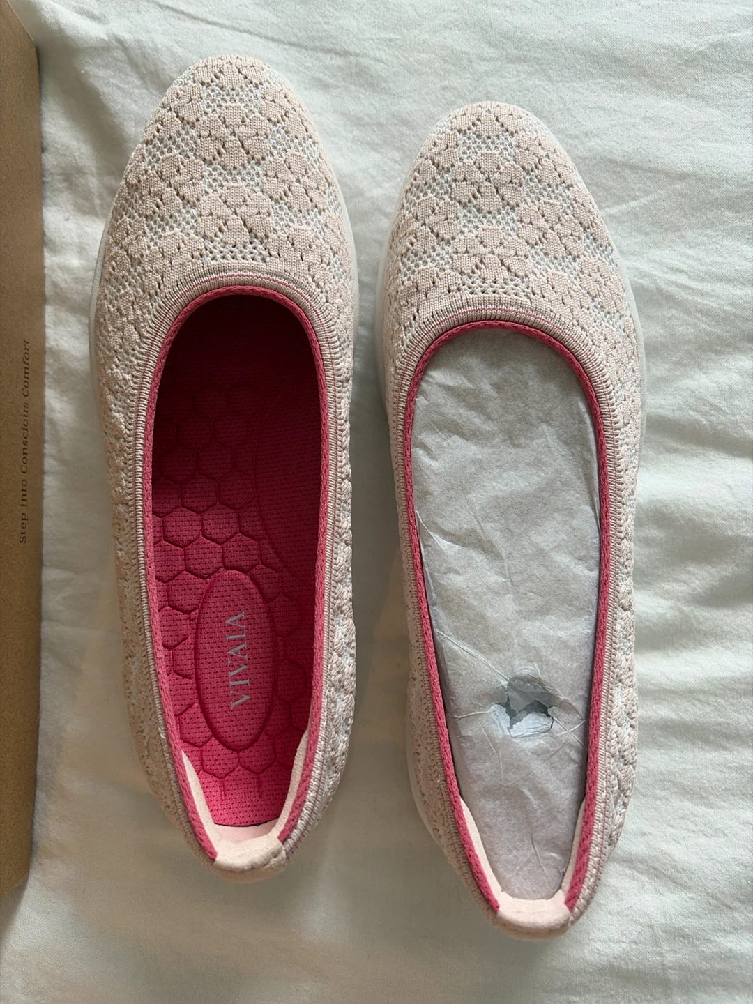 VIVALA Izabel Ballet Flats - Pink Floral Knit - photo 2