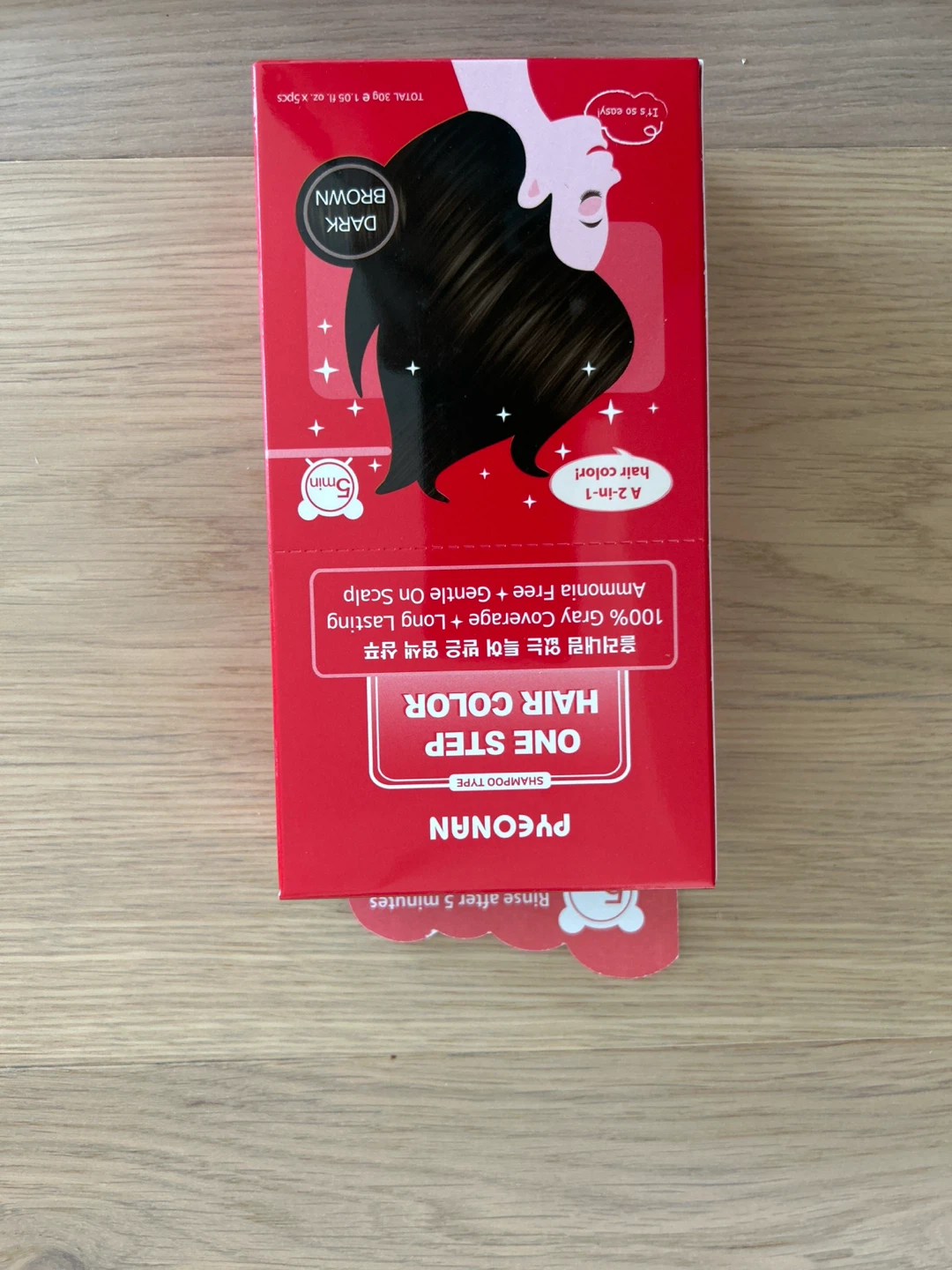 Korean Pyeonan One Step Hair Color - Dark Brown