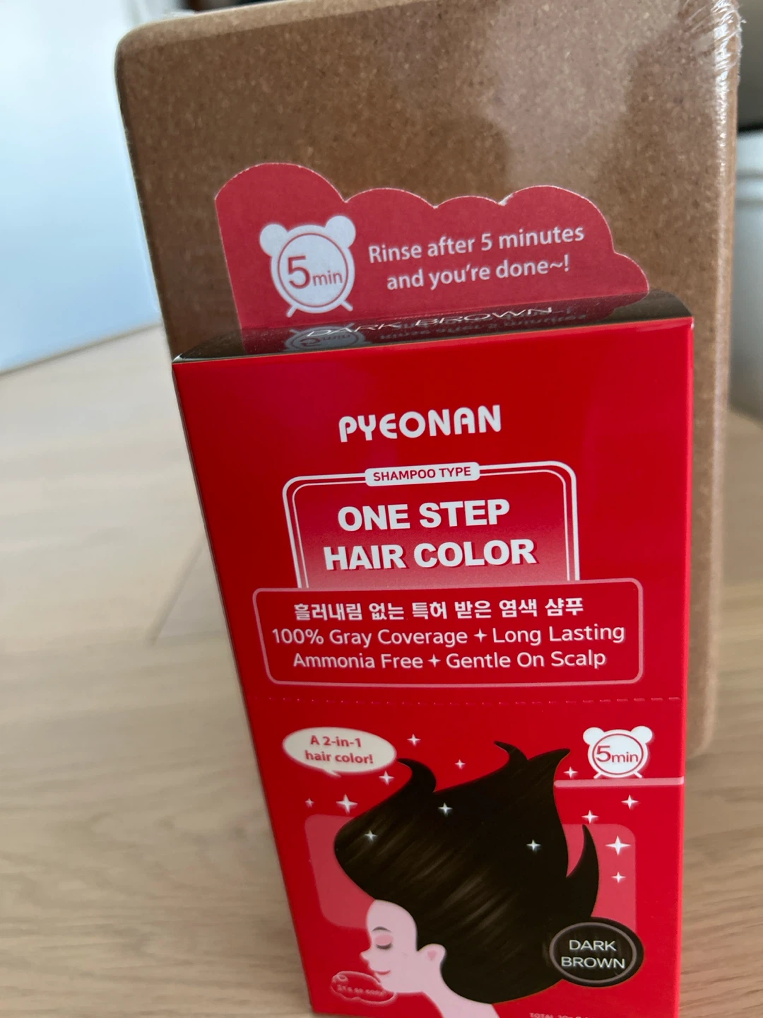 Korean Pyeonan One Step Hair Color - Dark Brown - photo 2