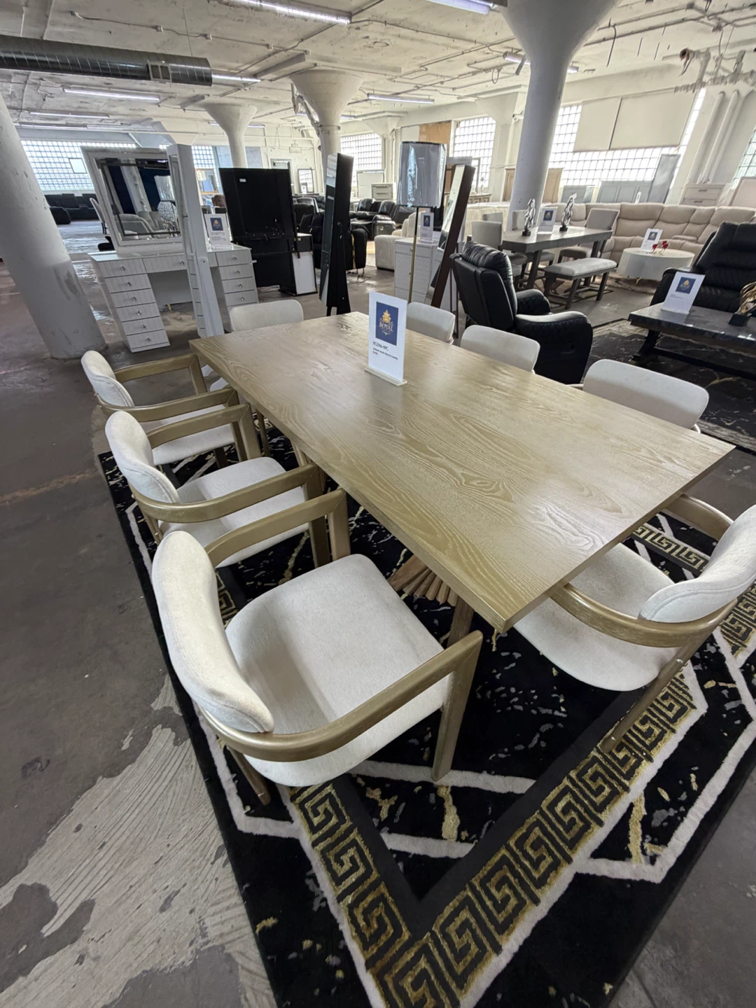 Modern Dining Table and 8 Chairs Set