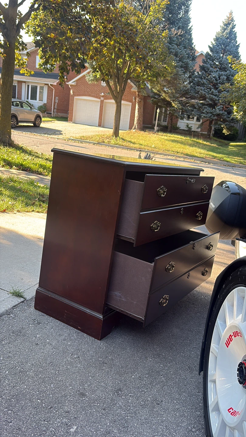 Dark Wood 2-Drawer Dresser with key - photo 3
