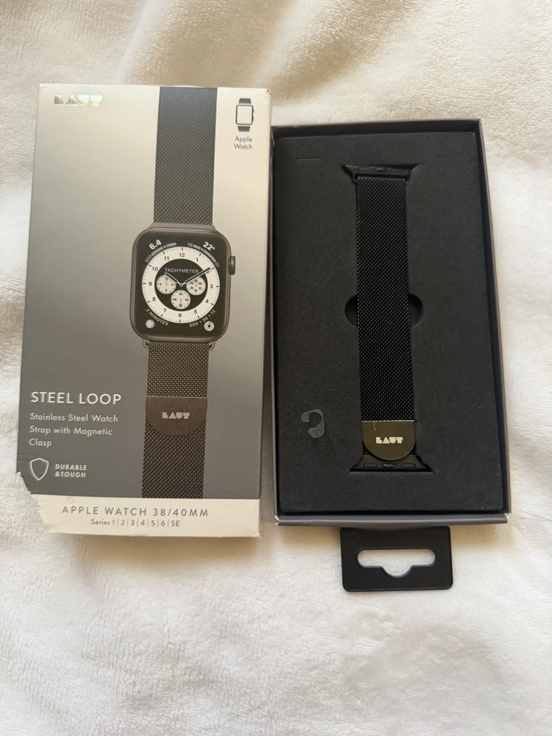 LAUT Steel Loop Watch Strap for Apple Watch 38/40mm Black