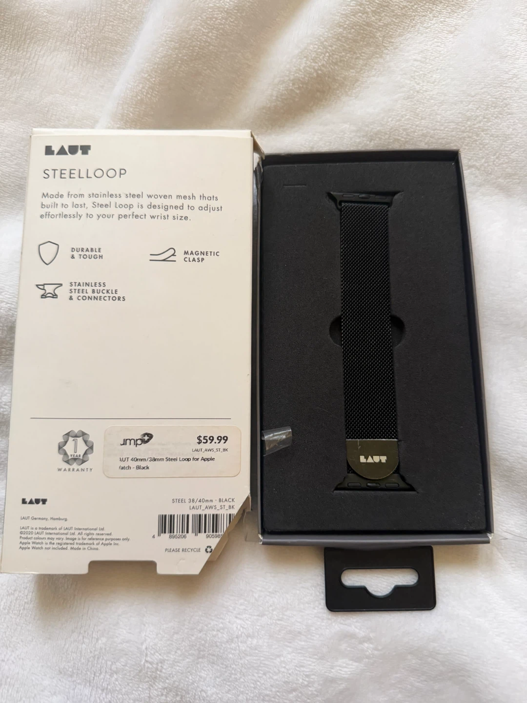 LAUT Steel Loop Watch Strap for Apple Watch 38/40mm Black - photo 2