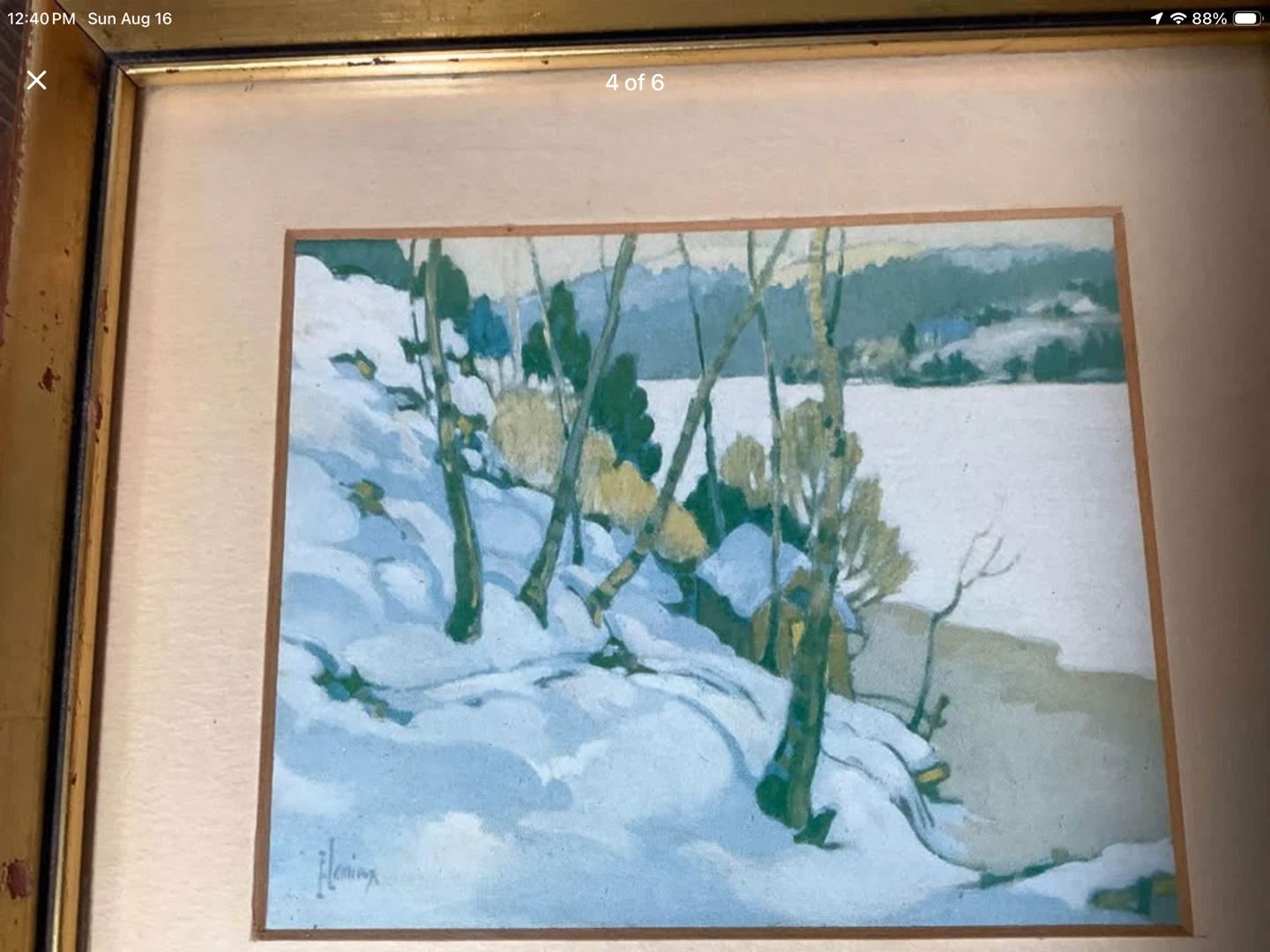 #2 Vt Quebec Winterscape Lithograph by Cdn F. Lemieux 🐞 - photo 4