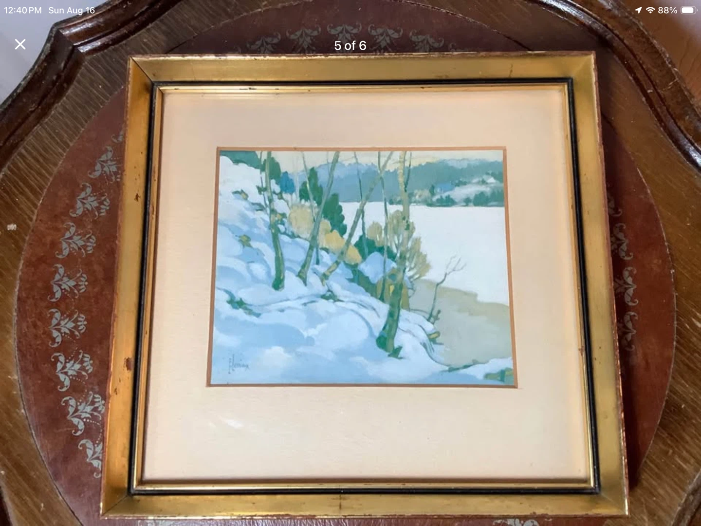 #2 Vt Quebec Winterscape Lithograph by Cdn F. Lemieux 🐞 - photo 5