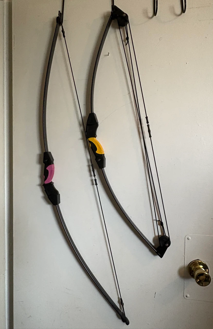 Two Compound Bows - Pink & Yellow Accents