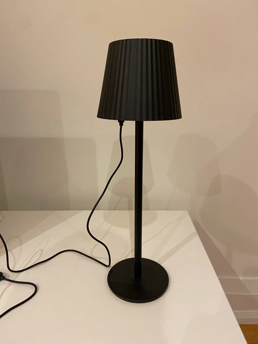 Black Pleated Table Lamp with Touch Control - photo 3