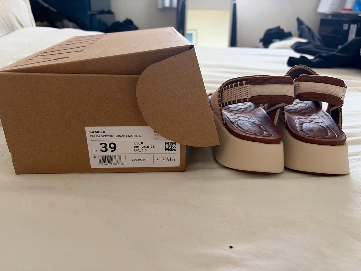 VIVAIA Kamber Sandals - Cream/Ivory/Caramel Marble - Size 8 - photo 2