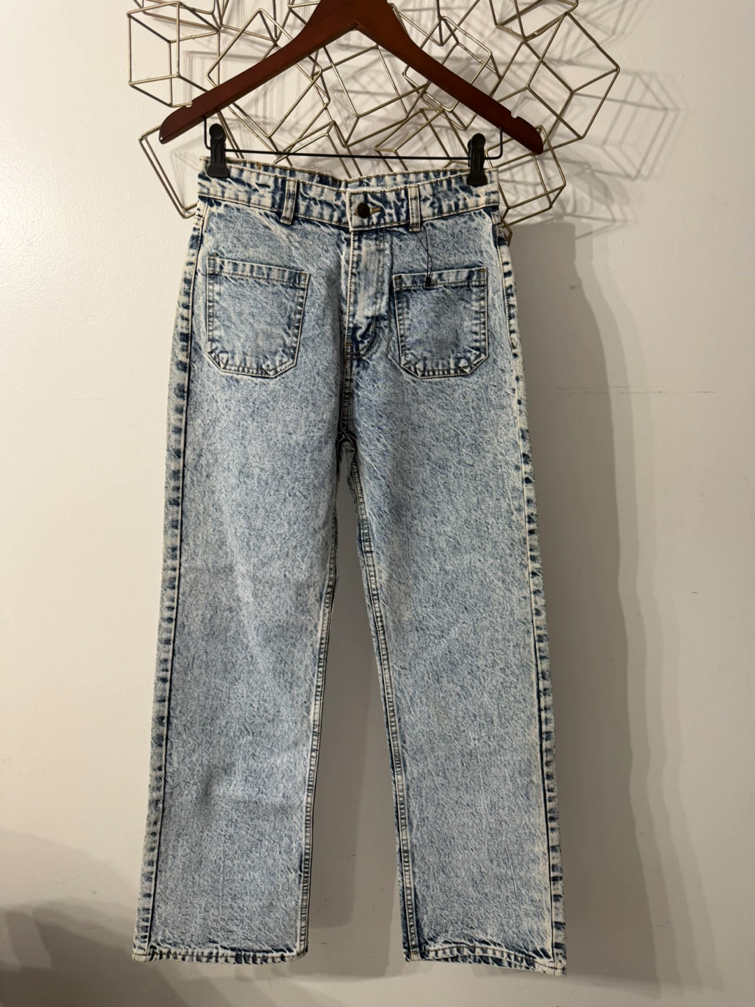 Zara Acid Wash Straight Leg Jeans