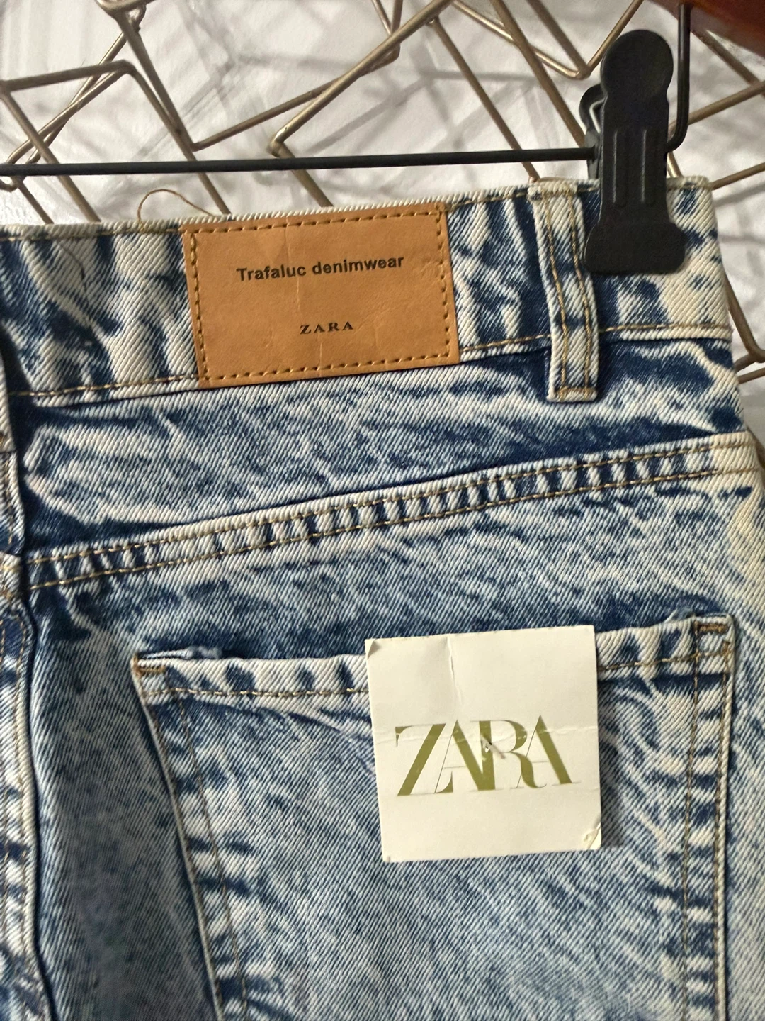 Zara Acid Wash Straight Leg Jeans - photo 4