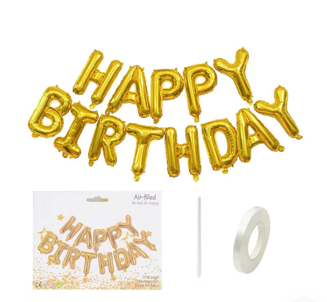 Happy Birthday Foil Balloon Banner 16” tall - photo 3