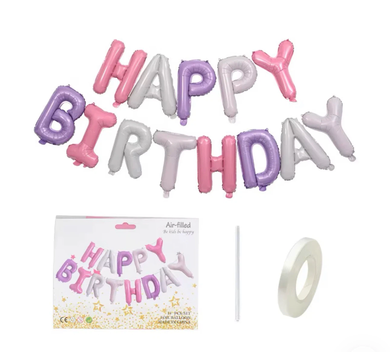 Happy Birthday Foil Balloon Banner 16” tall - photo 4