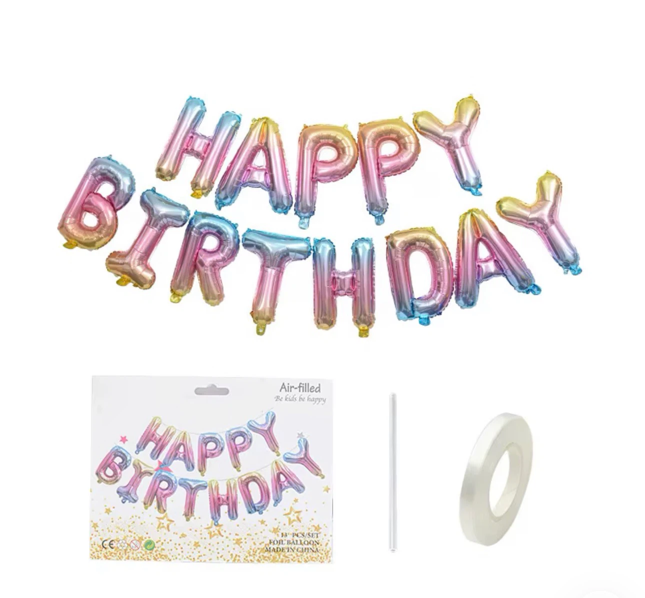 Happy Birthday Foil Balloon Banner 16” tall - photo 5