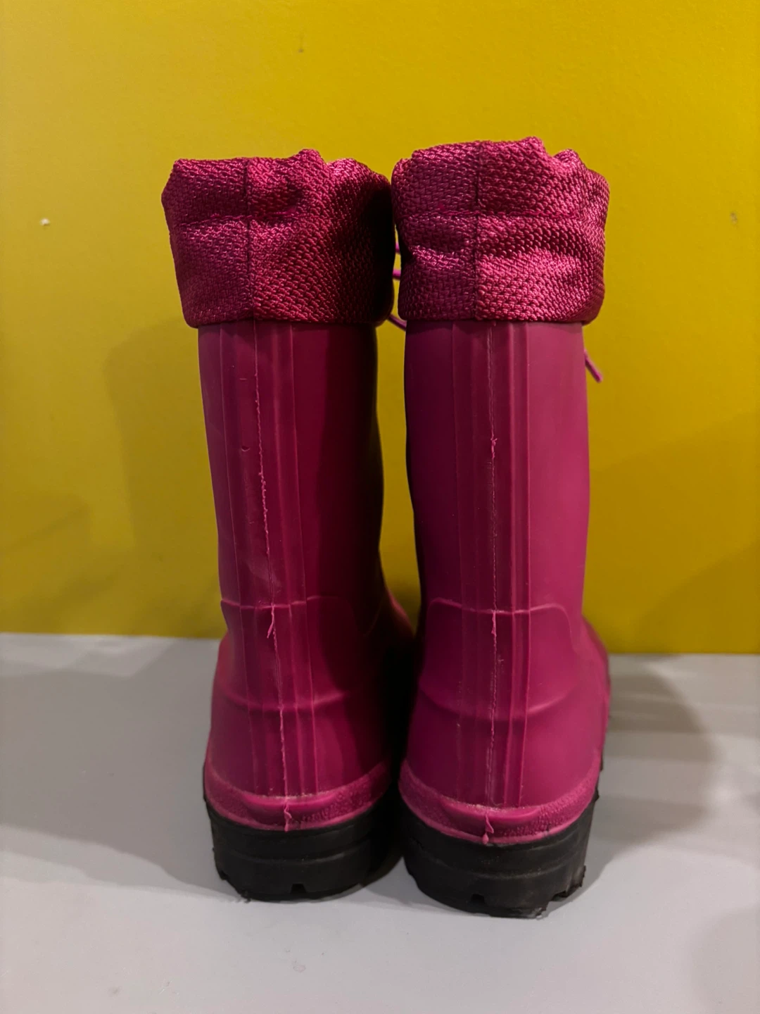 Girls' Pink Rain Boots with Drawstring Tops - photo 3