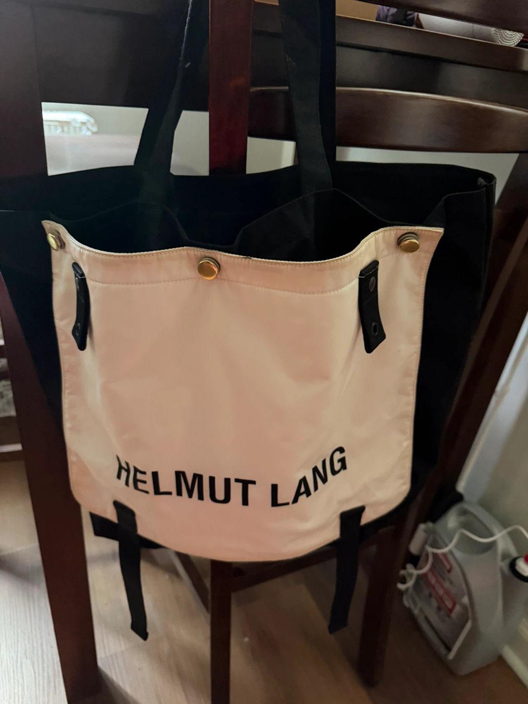 Helmut Lang Black/White Canvas Tote Bag (Vintage) EUC