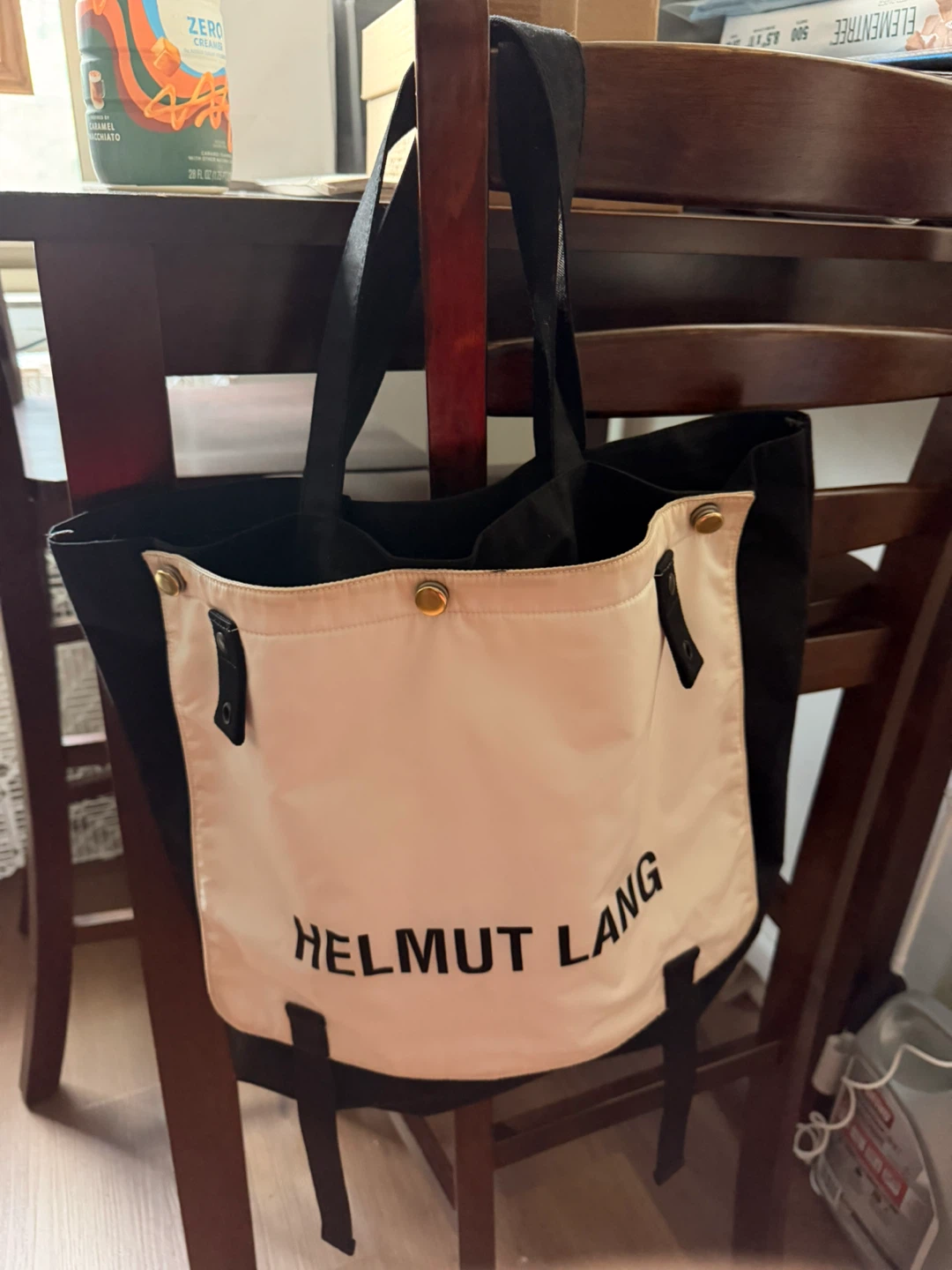 Helmut Lang Black/White Canvas Tote Bag (Vintage) EUC - photo 5