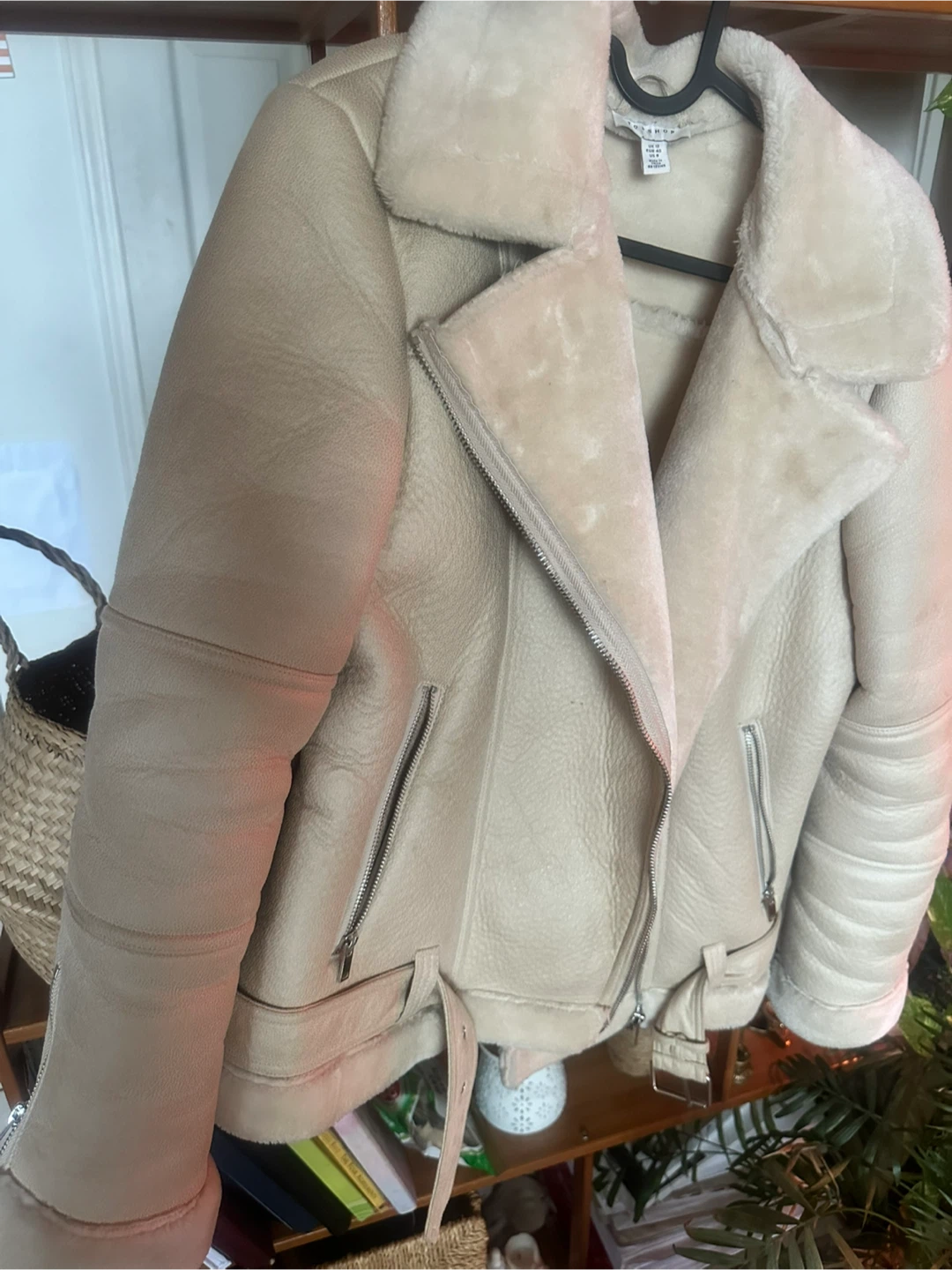 Topshop Faux Shearling Lined Aviator Jacket - photo 3