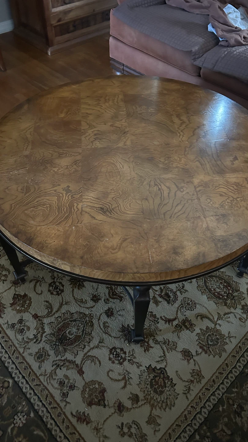 Round Wooden Coffee Table - photo 2