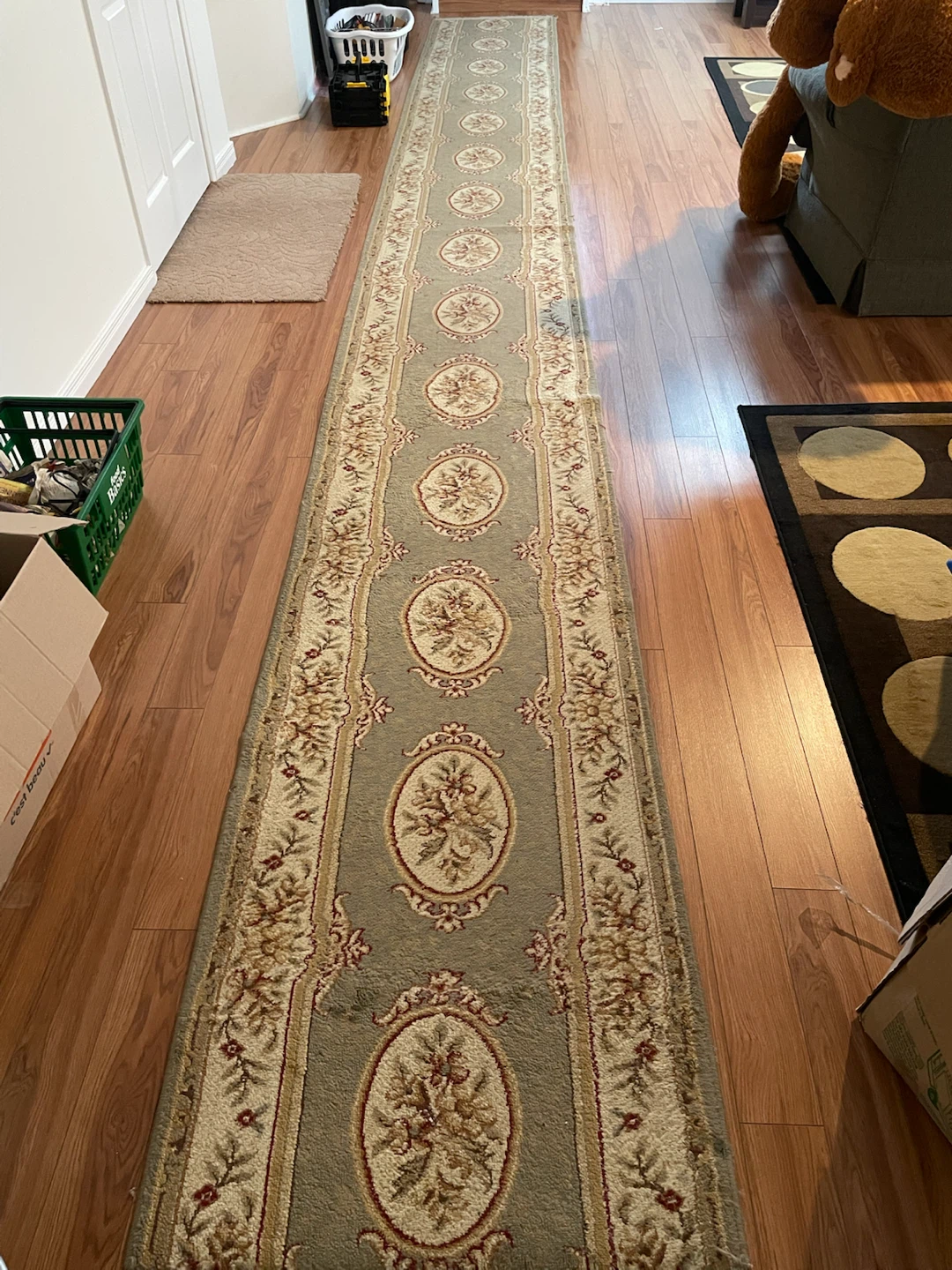 Long Vintage Floral Runner Rug