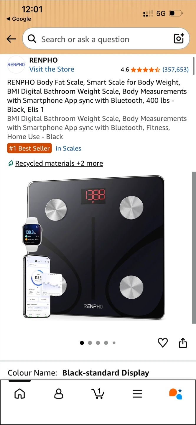 RENPHO Smart Body Fat Scale – $10