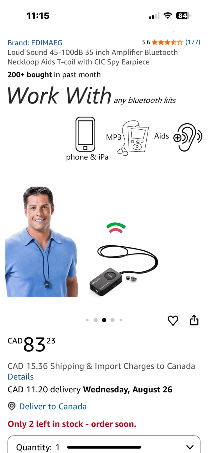 Amplifier Bluetooth Neck loop hearing aid/spy-aid - photo 3