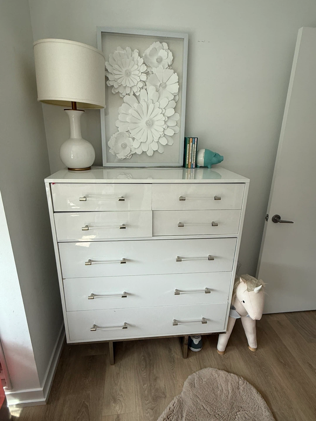White Gloss 6-Drawer Dresser