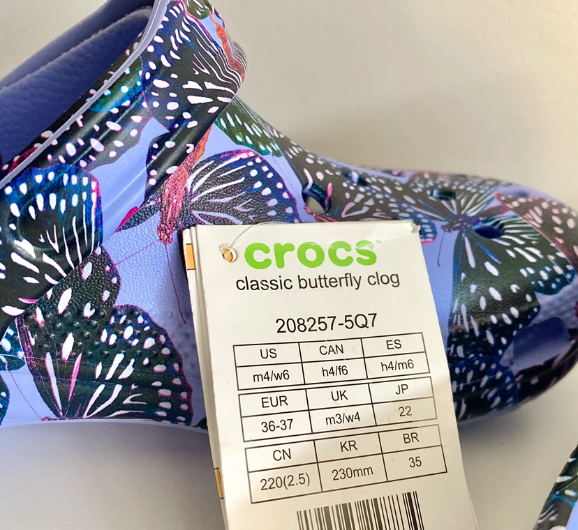 Crocs Womens Clog Size 6 Classic Butterfly Clog/Shoes NEW - photo 3